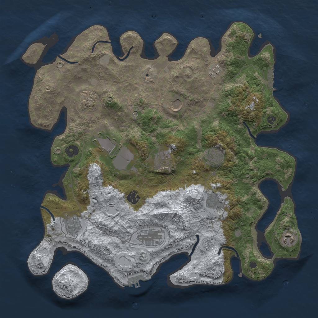 Rust Map: Procedural Map, Size: 3800, Seed: 1006830585, 20 Monuments