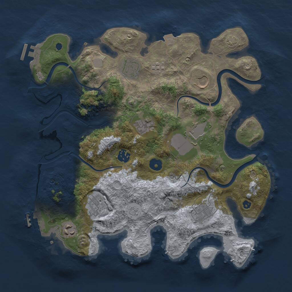 Rust Map: Procedural Map, Size: 3500, Seed: 4211066, 15 Monuments