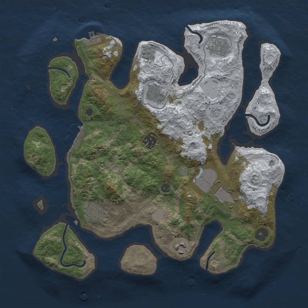 Rust Map: Procedural Map, Size: 3500, Seed: 5790782, 16 Monuments
