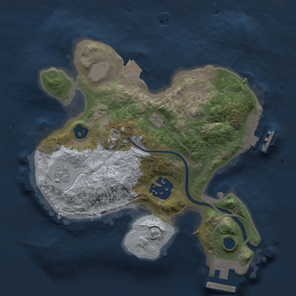Rust Map: Procedural Map, Size: 2048, Seed: 2573981, 5 Monuments