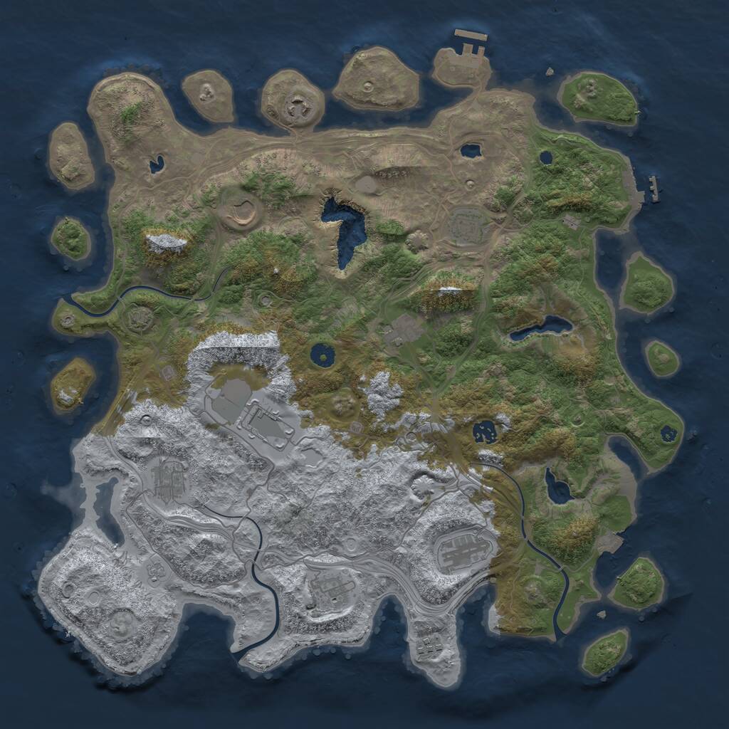 Rust Map: Procedural Map, Size: 4500, Seed: 464771159, 16 Monuments
