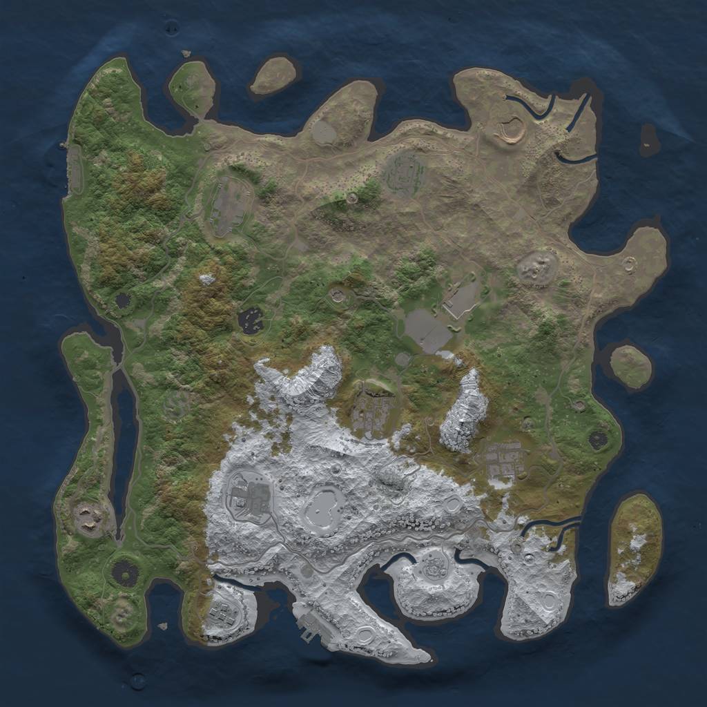 Rust Map: Procedural Map, Size: 4000, Seed: 16498, 19 Monuments