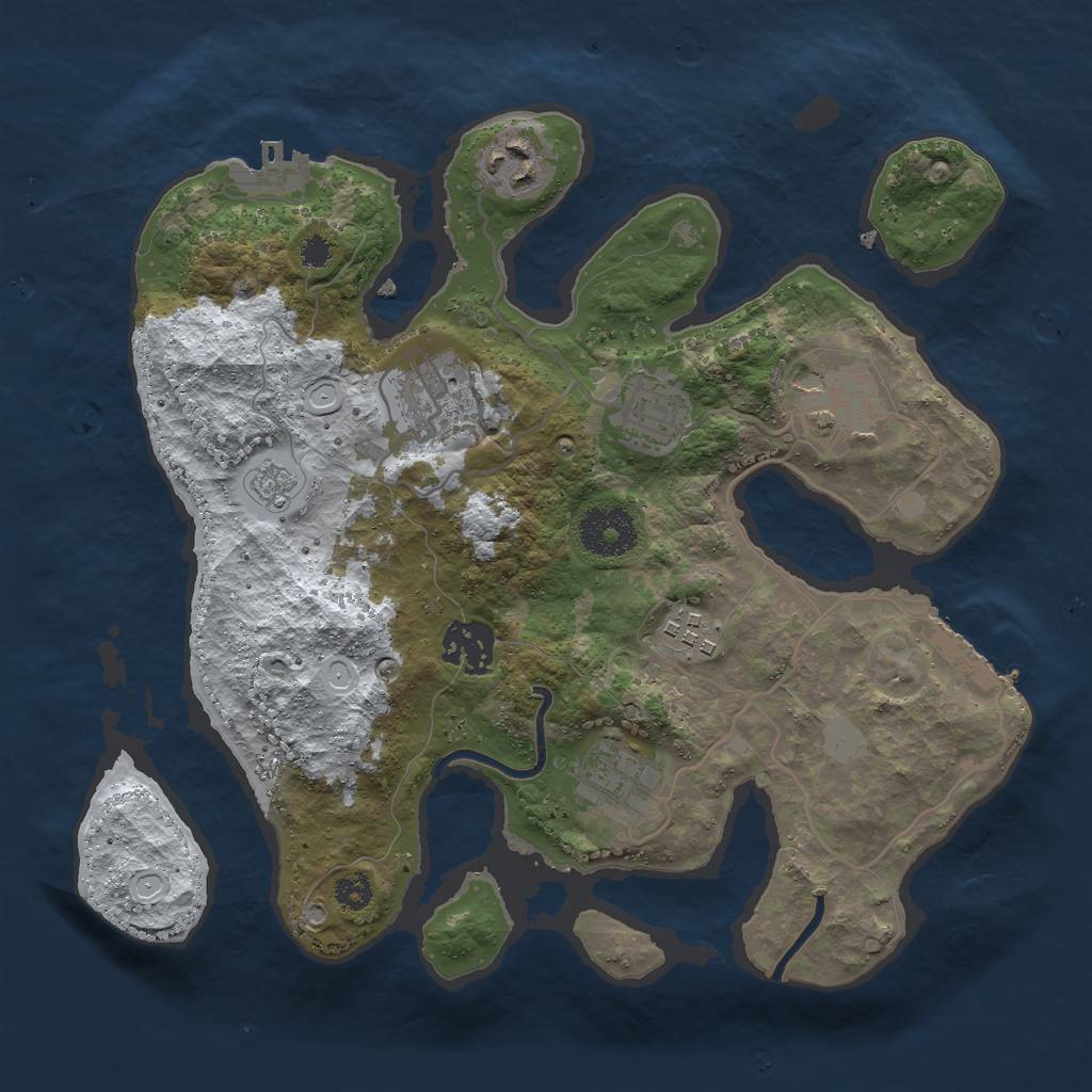 Rust Map: Procedural Map, Size: 3000, Seed: 1422, 15 Monuments