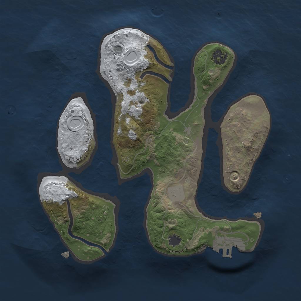 Rust Map: Procedural Map, Size: 2048, Seed: 6376989, 6 Monuments