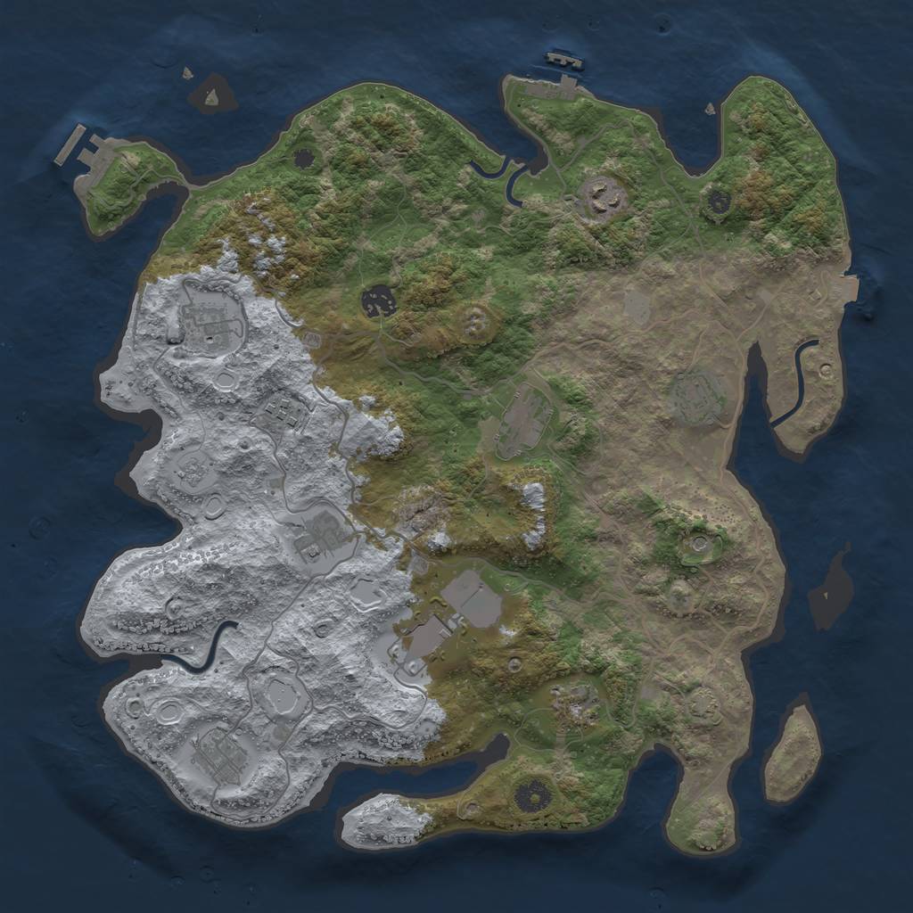 Rust Map: Procedural Map, Size: 4000, Seed: 5319289, 18 Monuments