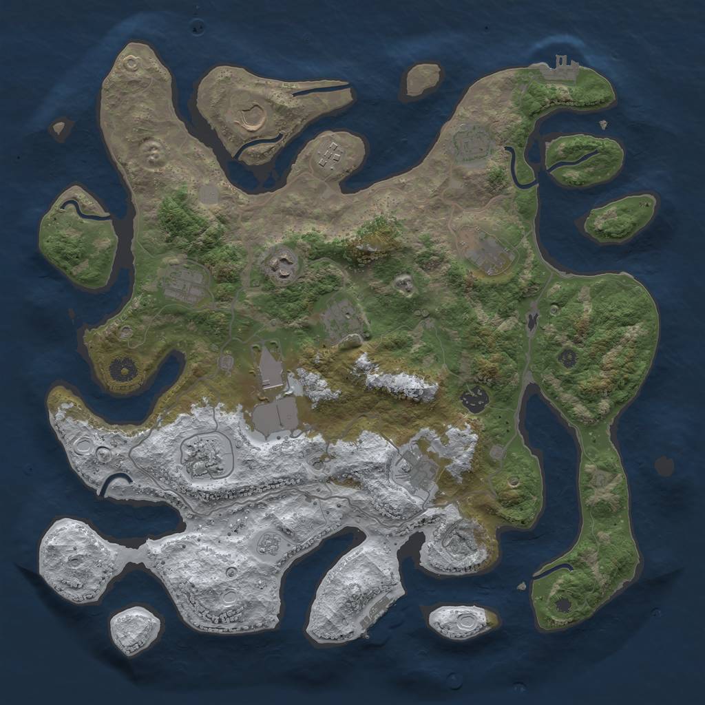 Rust Map: Procedural Map, Size: 4000, Seed: 2027007, 20 Monuments