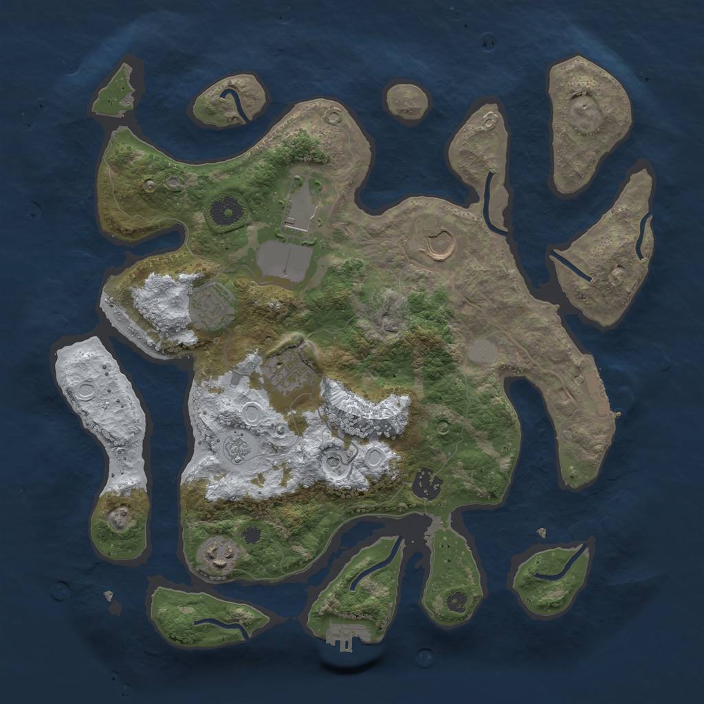 Rust Map: Procedural Map, Size: 3500, Seed: 4408009, 15 Monuments