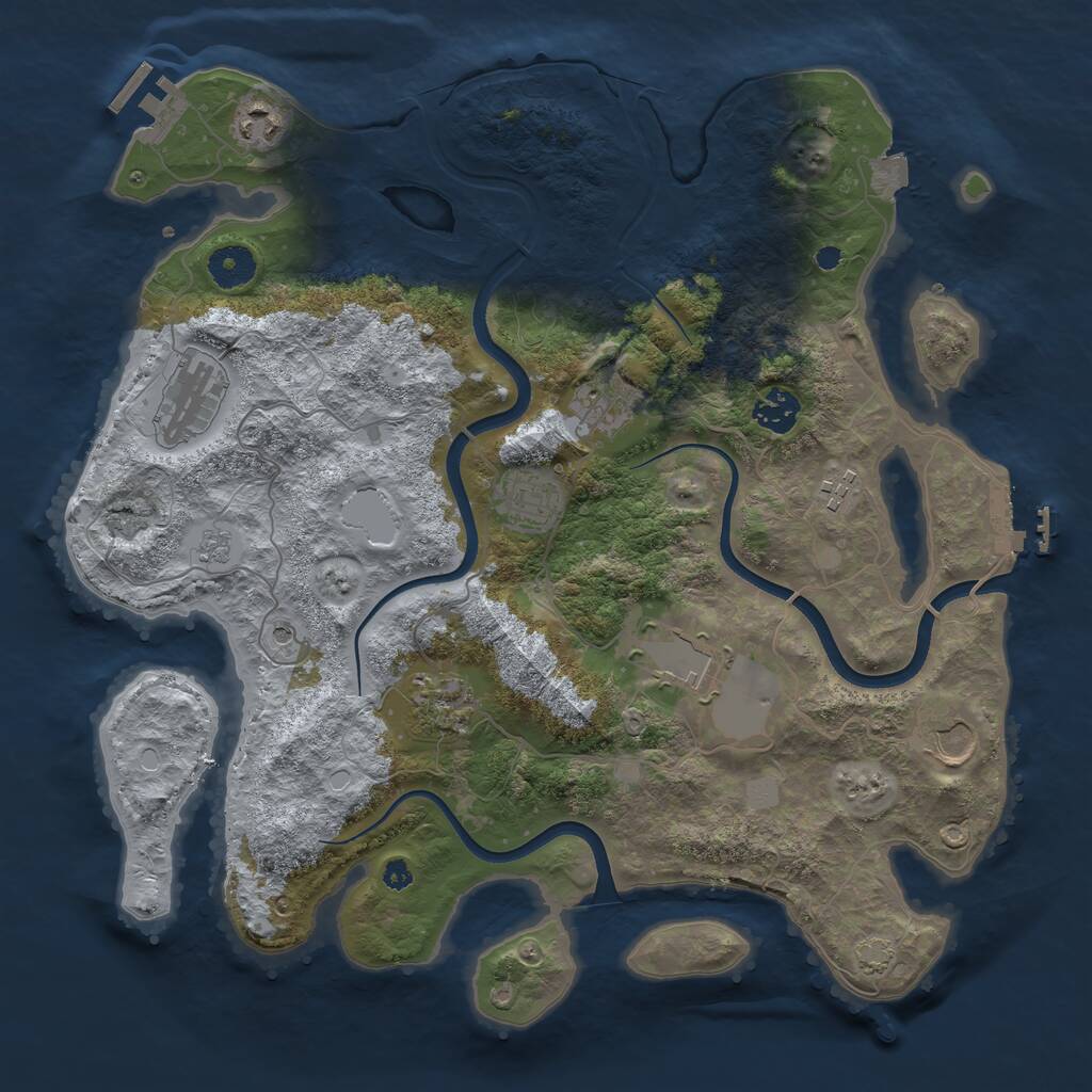 Rust Map: Procedural Map, Size: 3700, Seed: 125471, 15 Monuments