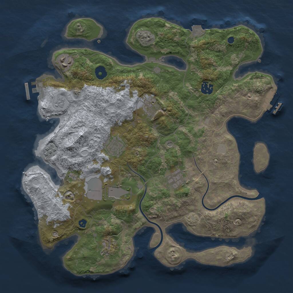 Rust Map: Procedural Map, Size: 3500, Seed: 1416098, 14 Monuments