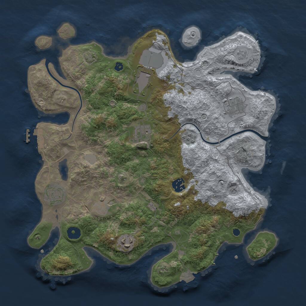 Rust Map: Procedural Map, Size: 3500, Seed: 1163106, 13 Monuments