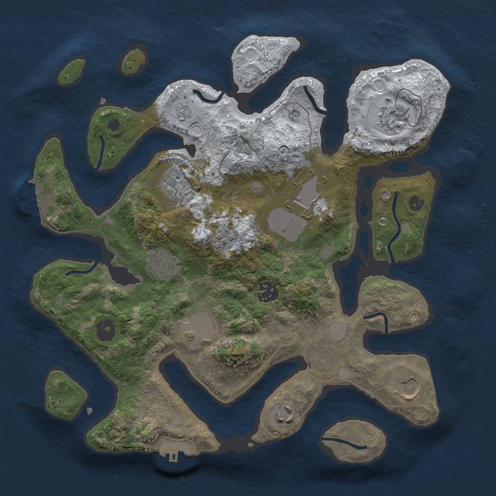 Rust Map: Procedural Map, Size: 3500, Seed: 1859542, 18 Monuments