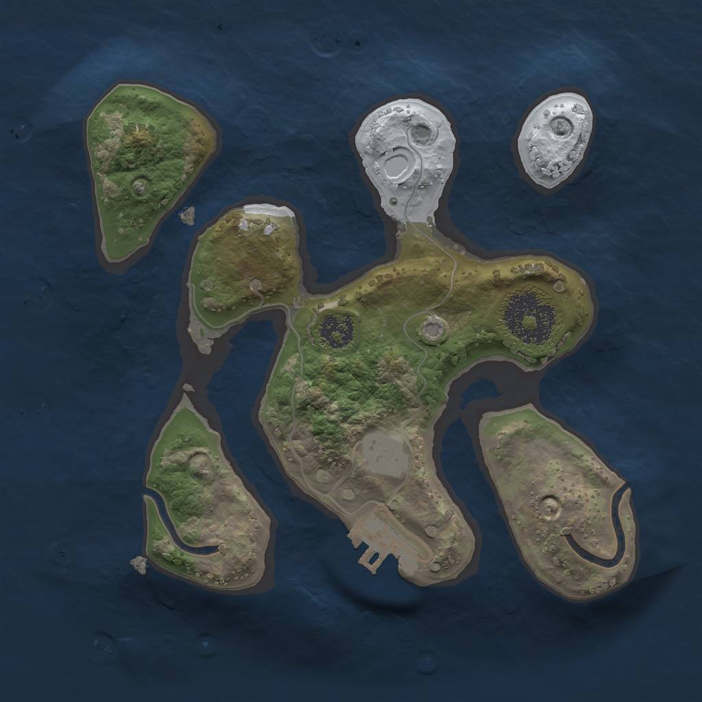 Rust Map: Procedural Map, Size: 2048, Seed: 5569374, 6 Monuments