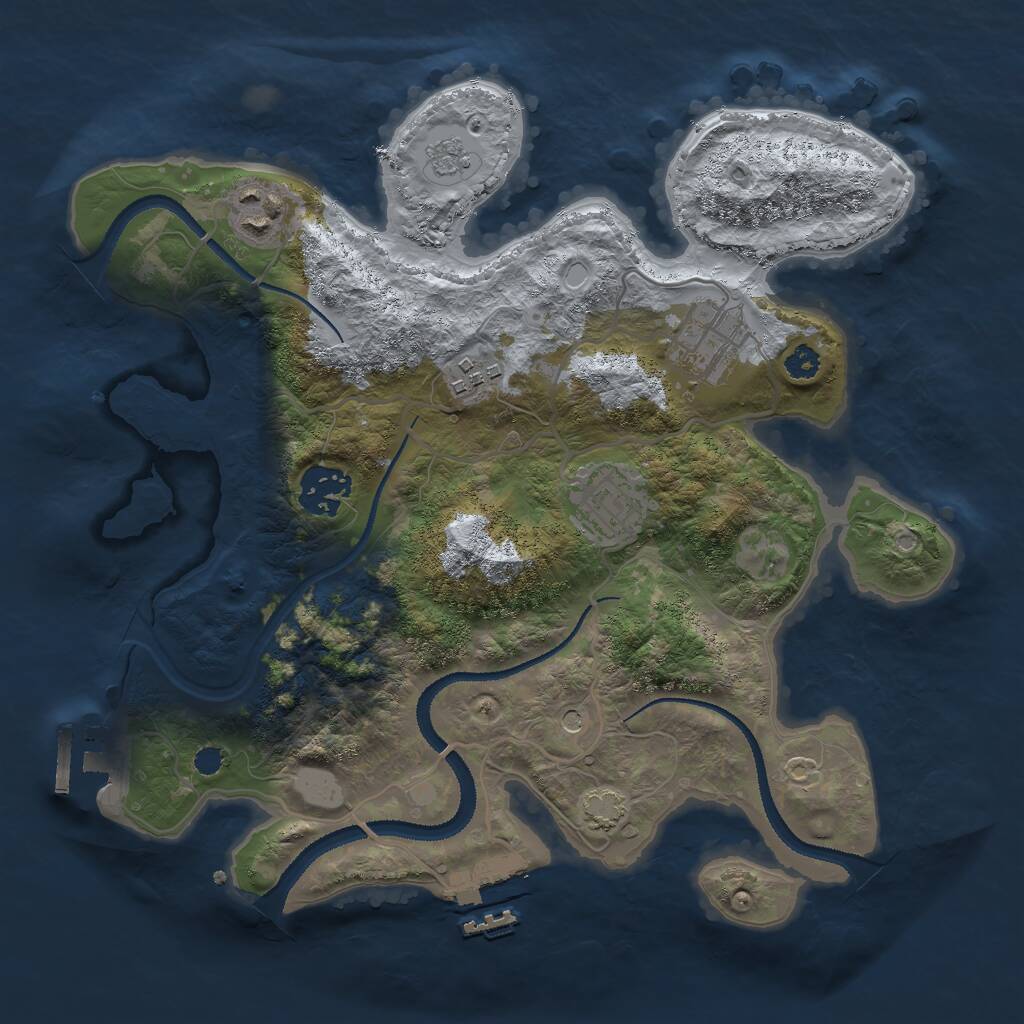 Rust Map: Procedural Map, Size: 3000, Seed: 845089, 11 Monuments