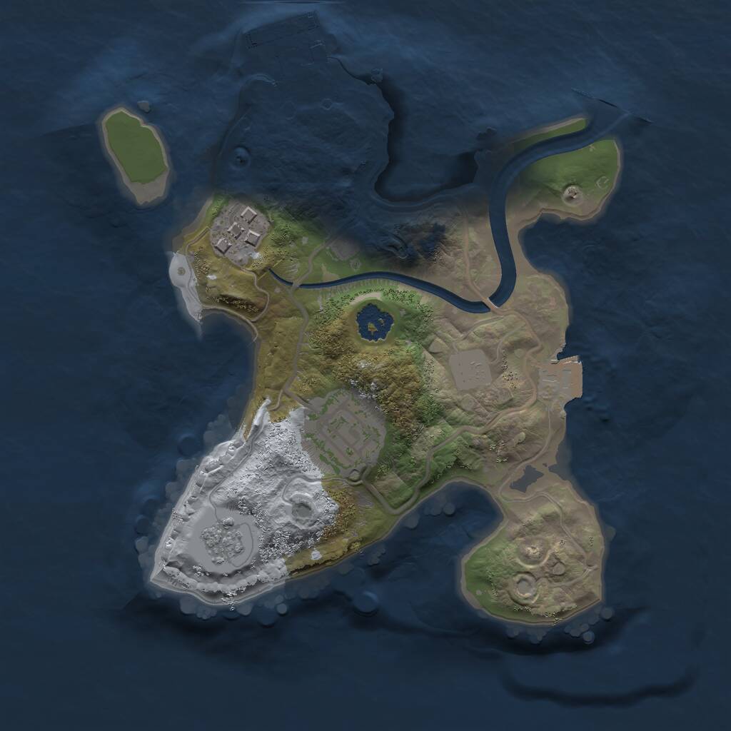 Rust Map: Procedural Map, Size: 2048, Seed: 3976571, 5 Monuments
