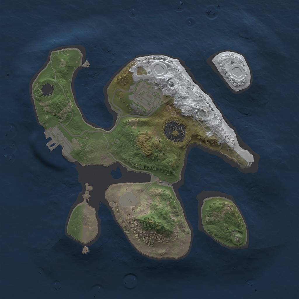 Rust Map: Procedural Map, Size: 2048, Seed: 3145683, 7 Monuments