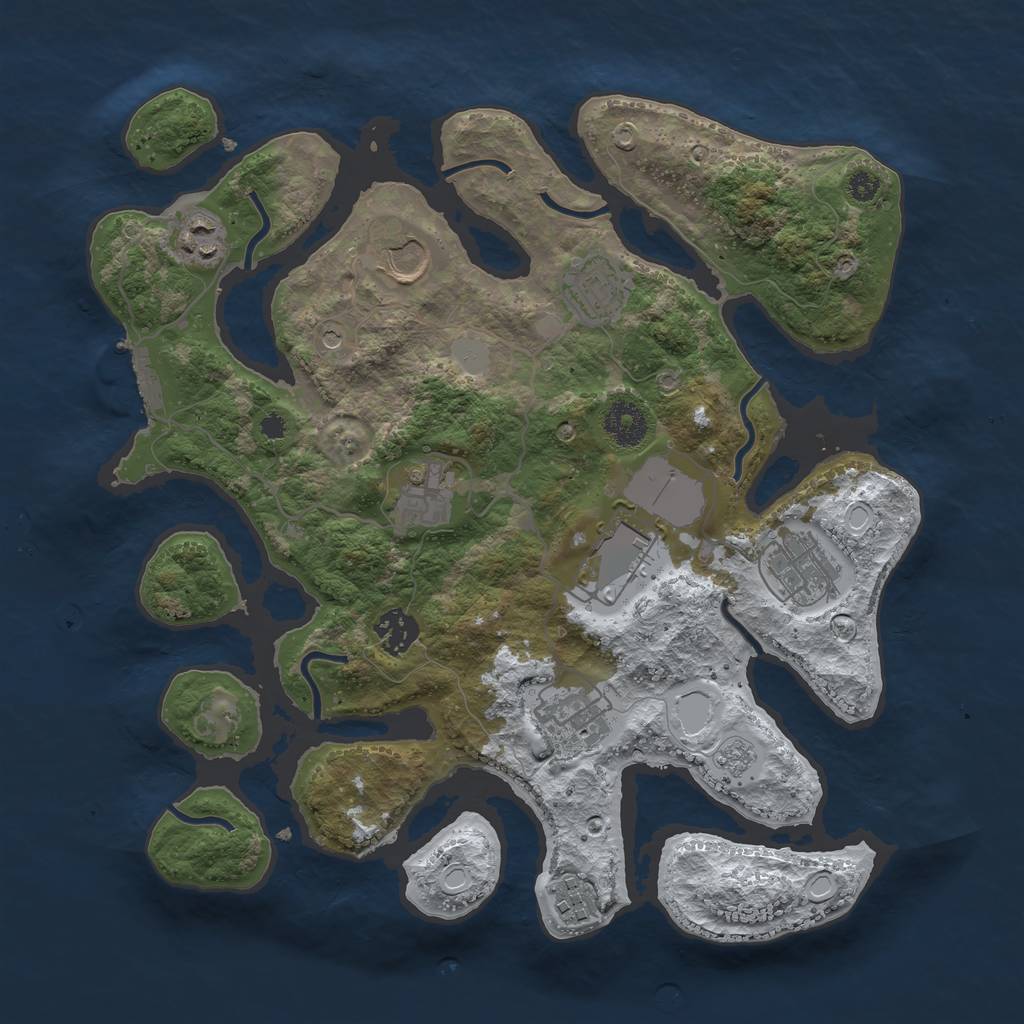 Rust Map: Procedural Map, Size: 3500, Seed: 6005939, 17 Monuments
