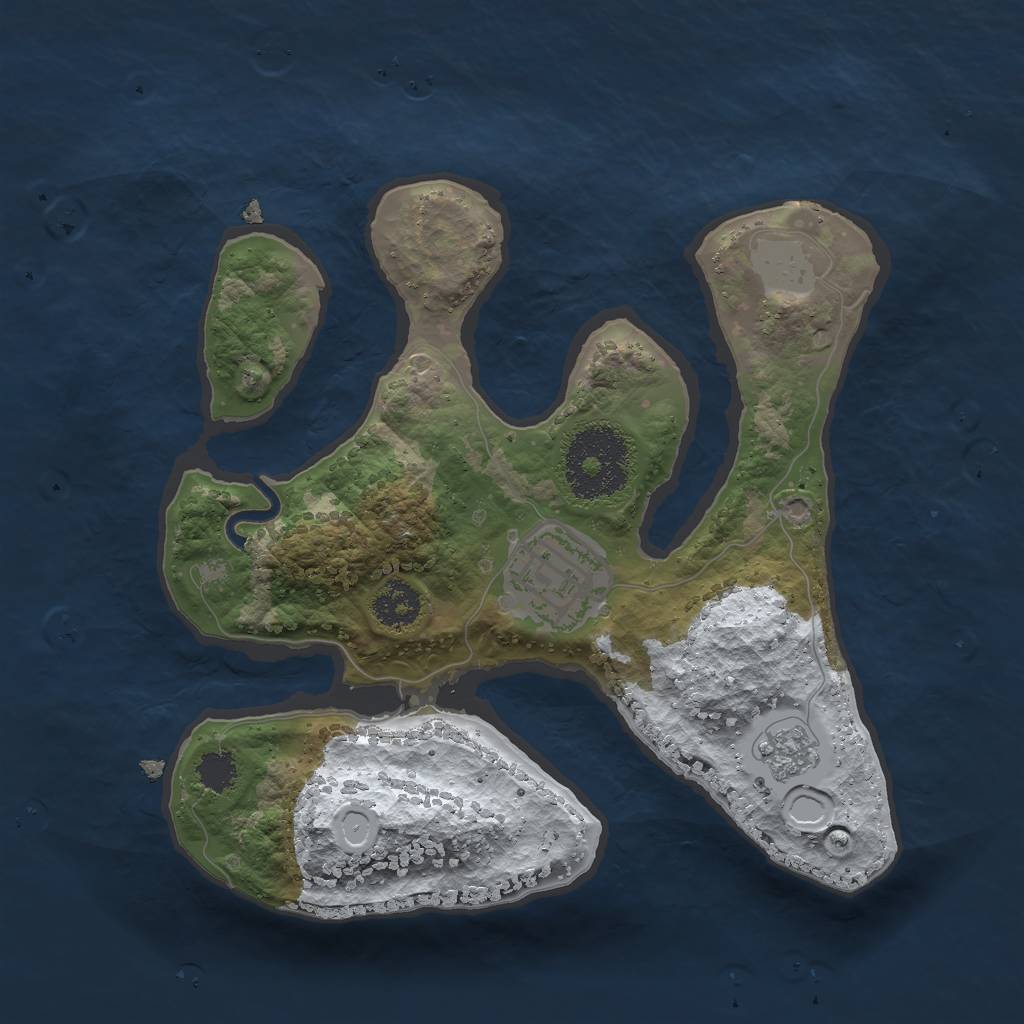 Rust Map: Procedural Map, Size: 2250, Seed: 389640894, 7 Monuments