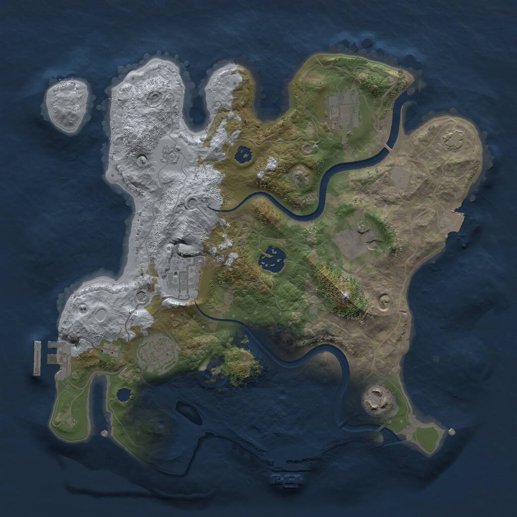 Rust Map: Procedural Map, Size: 3000, Seed: 1655603350, 12 Monuments