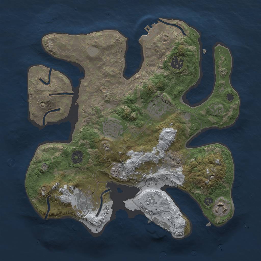 Rust Map: Procedural Map, Size: 3000, Seed: 1743939372, 14 Monuments