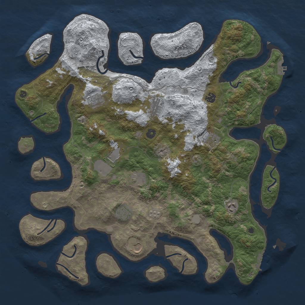 Rust Map: Procedural Map, Size: 4600, Seed: 14027, 19 Monuments