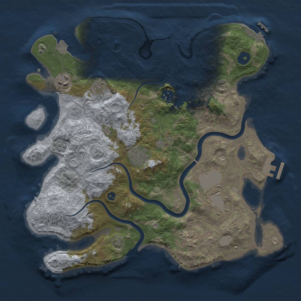 Rust Map: Procedural Map, Size: 3500, Seed: 760791882, 13 Monuments