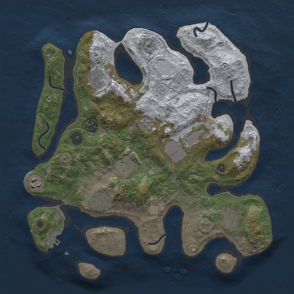 Rust Map: Procedural Map, Size: 3500, Seed: 2786551, 15 Monuments