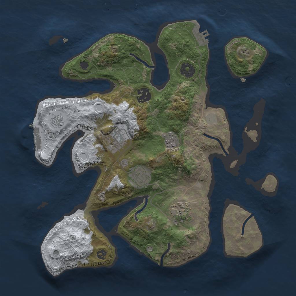 Rust Map: Procedural Map, Size: 3000, Seed: 2030130592, 13 Monuments