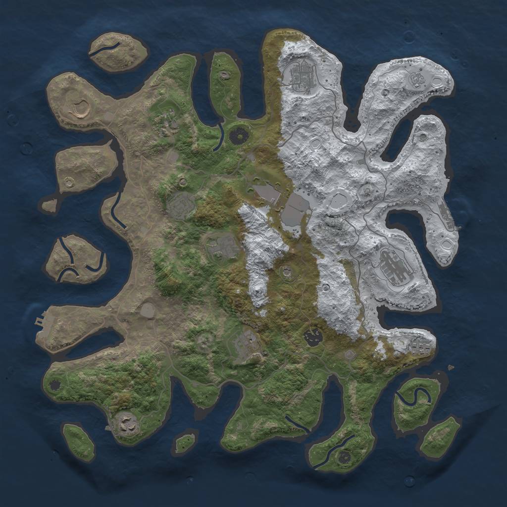 Rust Map: Procedural Map, Size: 4200, Seed: 102, 20 Monuments