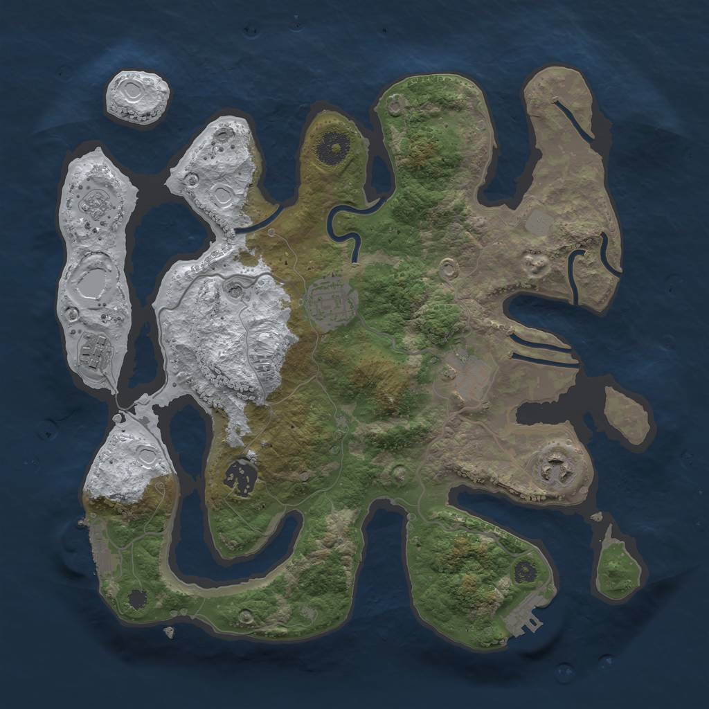 Rust Map: Procedural Map, Size: 3200, Seed: 1549552014, 14 Monuments