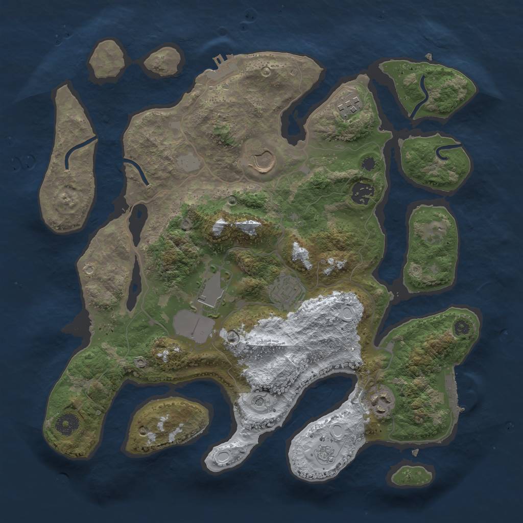 Rust Map: Procedural Map, Size: 3500, Seed: 3592704, 15 Monuments