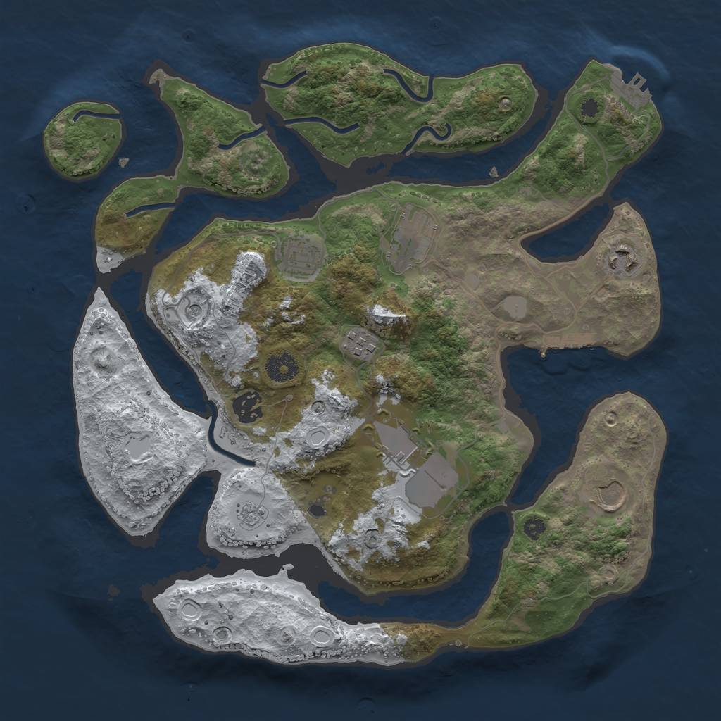 Rust Map: Procedural Map, Size: 3500, Seed: 2000242, 16 Monuments