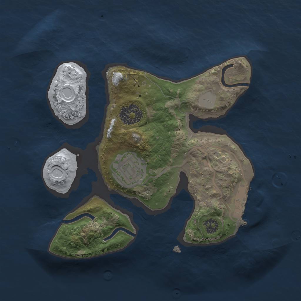 Rust Map: Procedural Map, Size: 2048, Seed: 275505, 7 Monuments