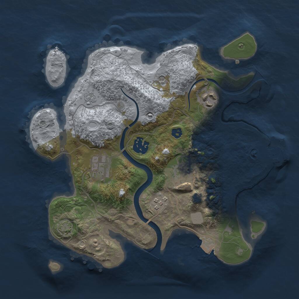 Rust Map: Procedural Map, Size: 2800, Seed: 353722, 10 Monuments