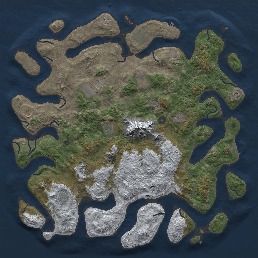 Rust Map: Procedural Map, Size: 5000, Seed: 1178, 20 Monuments