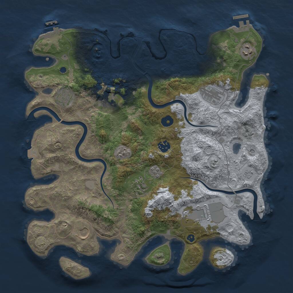 Rust Map: Procedural Map, Size: 3800, Seed: 487260193, 15 Monuments