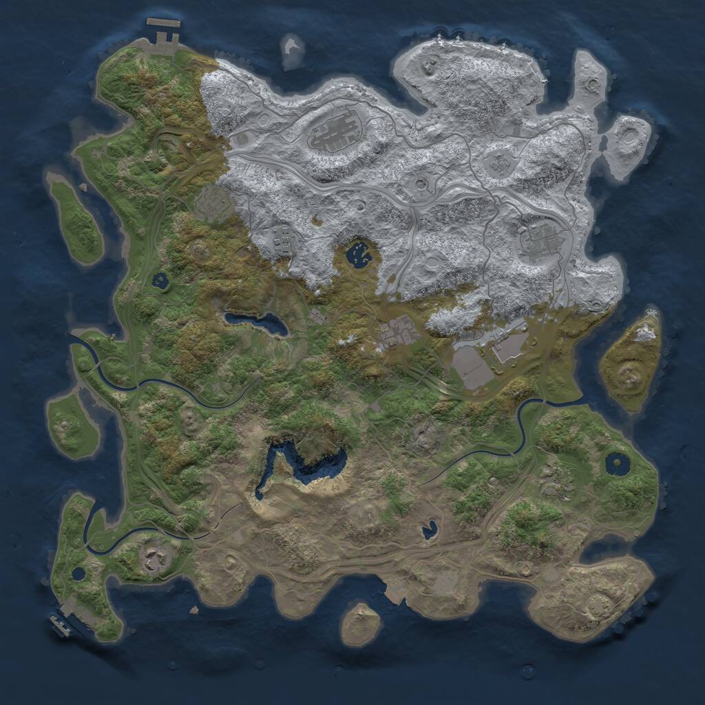 Rust Map: Procedural Map, Size: 4250, Seed: 10422, 15 Monuments
