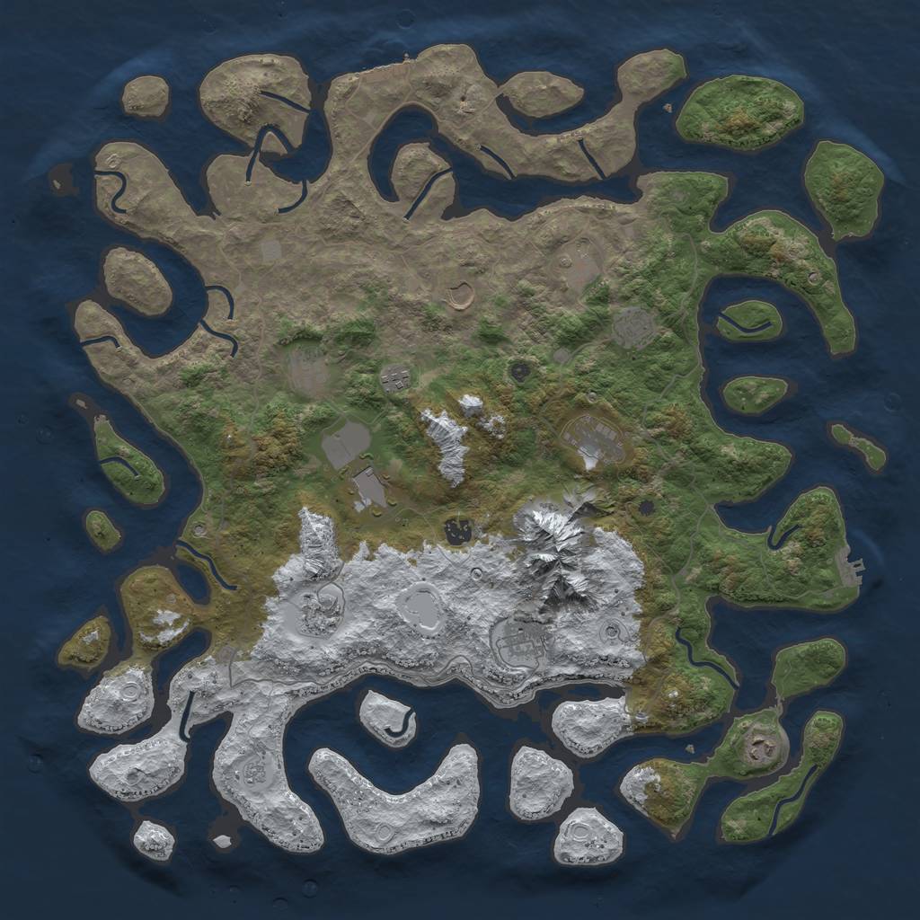 Rust Map: Procedural Map, Size: 5001, Seed: 269798857, 20 Monuments