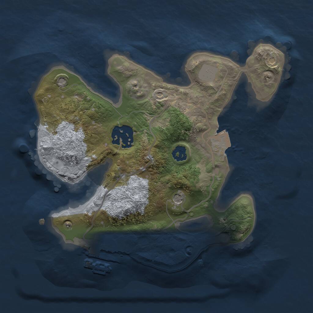 Rust Map: Procedural Map, Size: 2048, Seed: 6089440, 4 Monuments