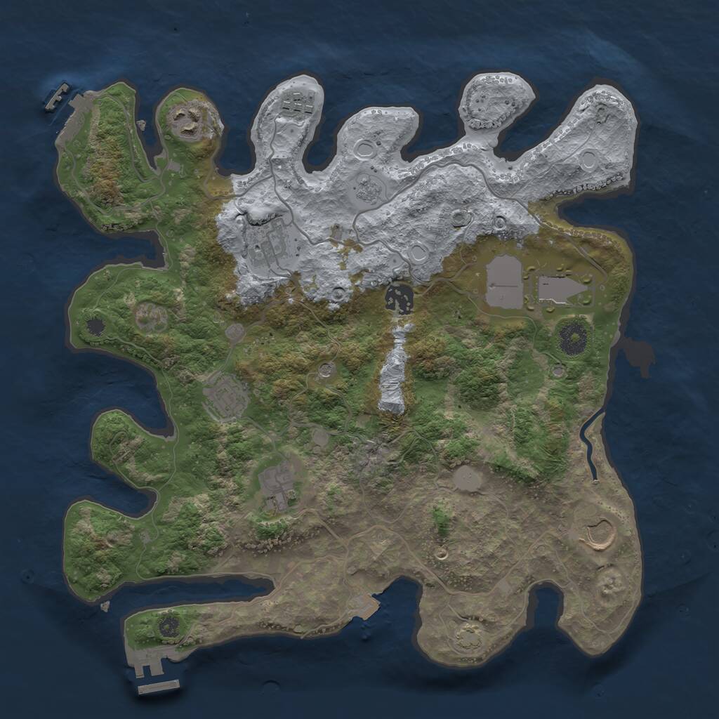 Rust Map: Procedural Map, Size: 3500, Seed: 201042022, 14 Monuments