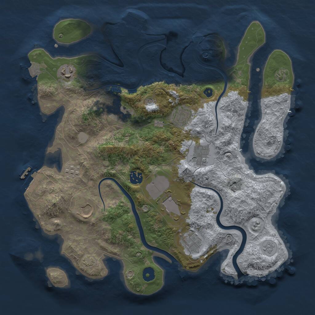 Rust Map: Procedural Map, Size: 3500, Seed: 4795586, 15 Monuments