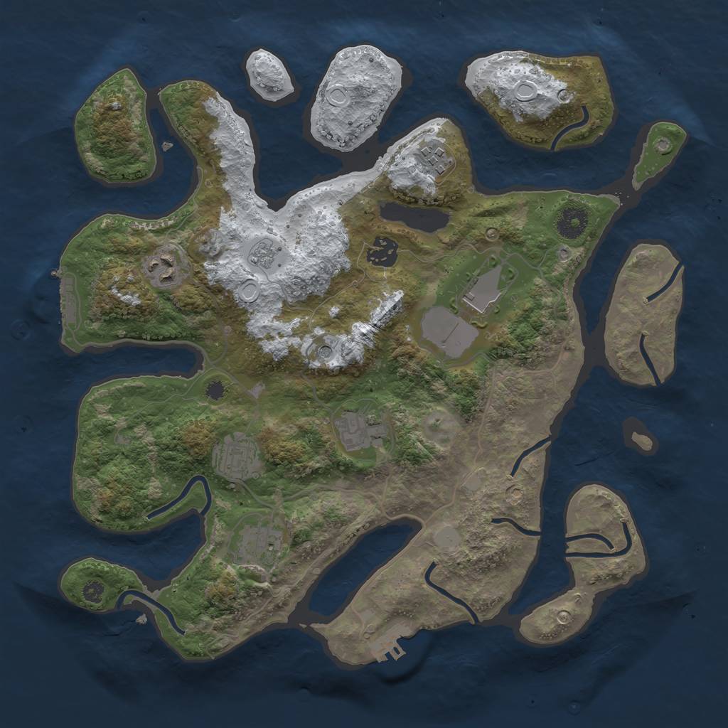 Rust Map: Procedural Map, Size: 3500, Seed: 1079075, 16 Monuments