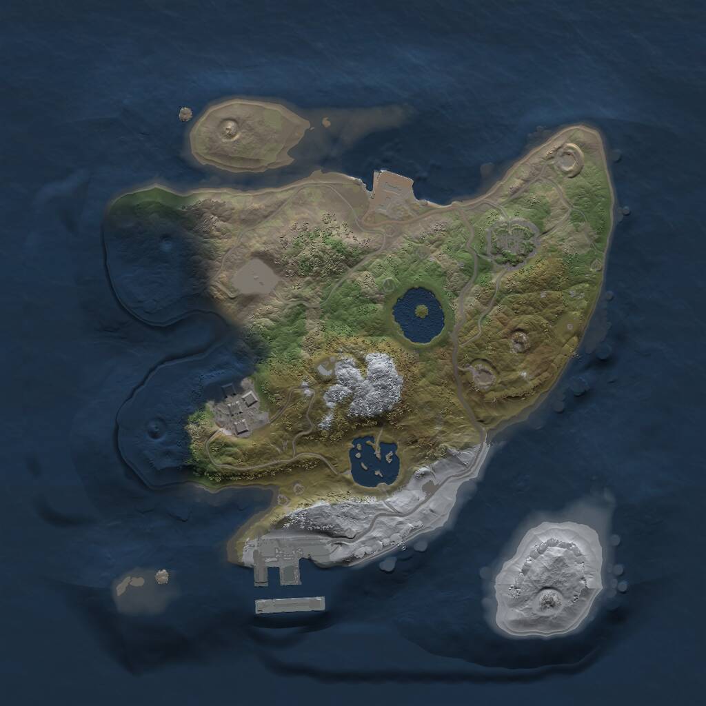 Rust Map: Procedural Map, Size: 2048, Seed: 4775843, 5 Monuments