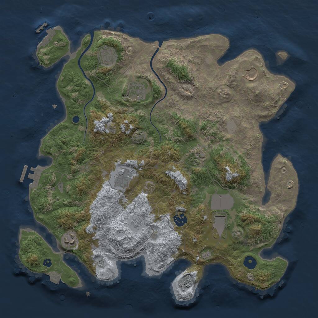 Rust Map: Procedural Map, Size: 3700, Seed: 2793506, 15 Monuments