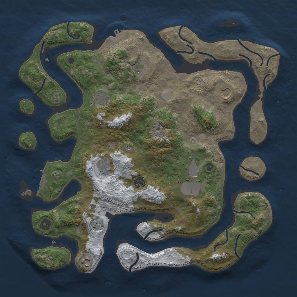 Rust Map: Procedural Map, Size: 4000, Seed: 19721, 16 Monuments
