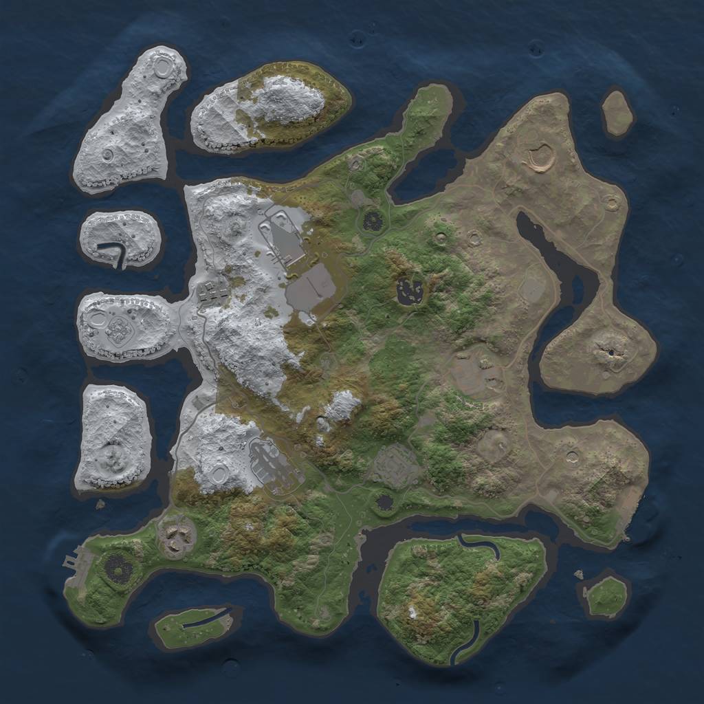 Rust Map: Procedural Map, Size: 3700, Seed: 4656022, 17 Monuments