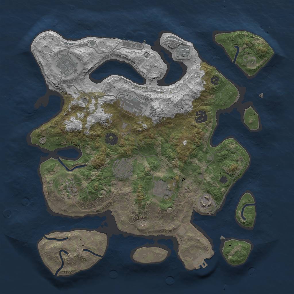 Rust Map: Procedural Map, Size: 3400, Seed: 15, 16 Monuments