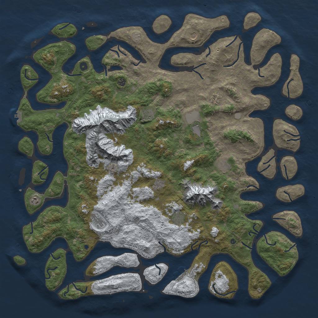 Rust Map: Procedural Map, Size: 6000, Seed: 10643264, 20 Monuments