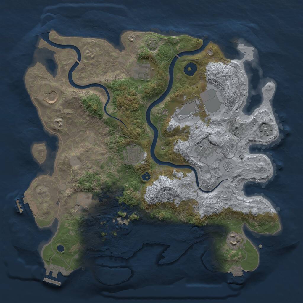 Rust Map: Procedural Map, Size: 3500, Seed: 325791, 14 Monuments