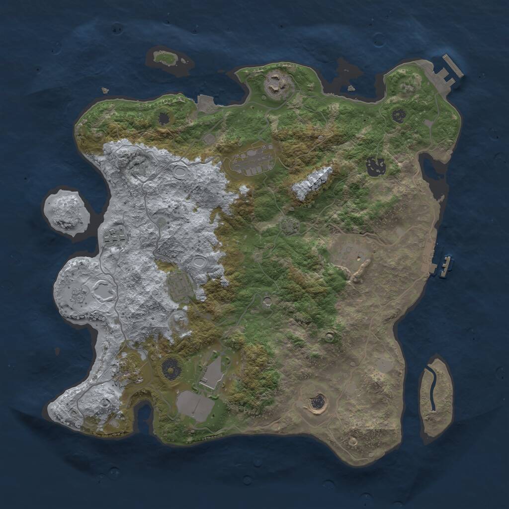 Rust Map: Procedural Map, Size: 3700, Seed: 4647693, 15 Monuments