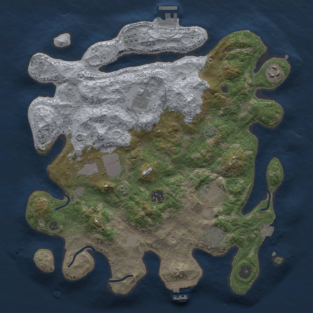 Rust Map: Procedural Map, Size: 3500, Seed: 4987006, 13 Monuments